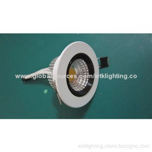 LED 3W COB Downlight, Non-dimmable or Dimmable, 110lm/W Luminous Efficacy with CE Mark